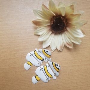 VTG Color Pop Fish Dangle Earrings